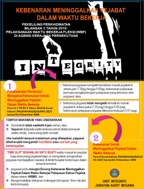 KEBENARAN MENINGGALKAN PEJABAT DALAM WAKTU BEKERJA