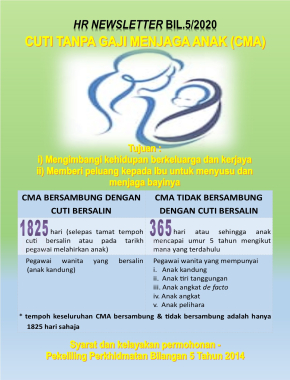 HR NEWS 5/2020 - CUTI TANPA GAJI MENJAGA ANAK