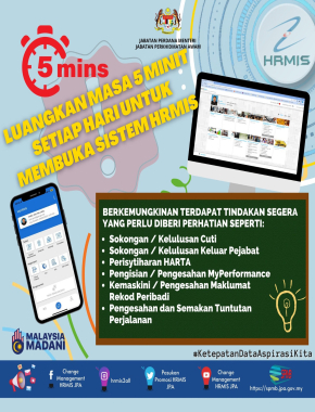 LUANGKAN MASA 5 MINIT SETIAP HARI UNTUK MEMBUKA SISTEM HRMIS