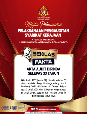 SEKILAS FAKTA : AKTA AUDIT DIPINDA SELEPAS 33 TAHUN