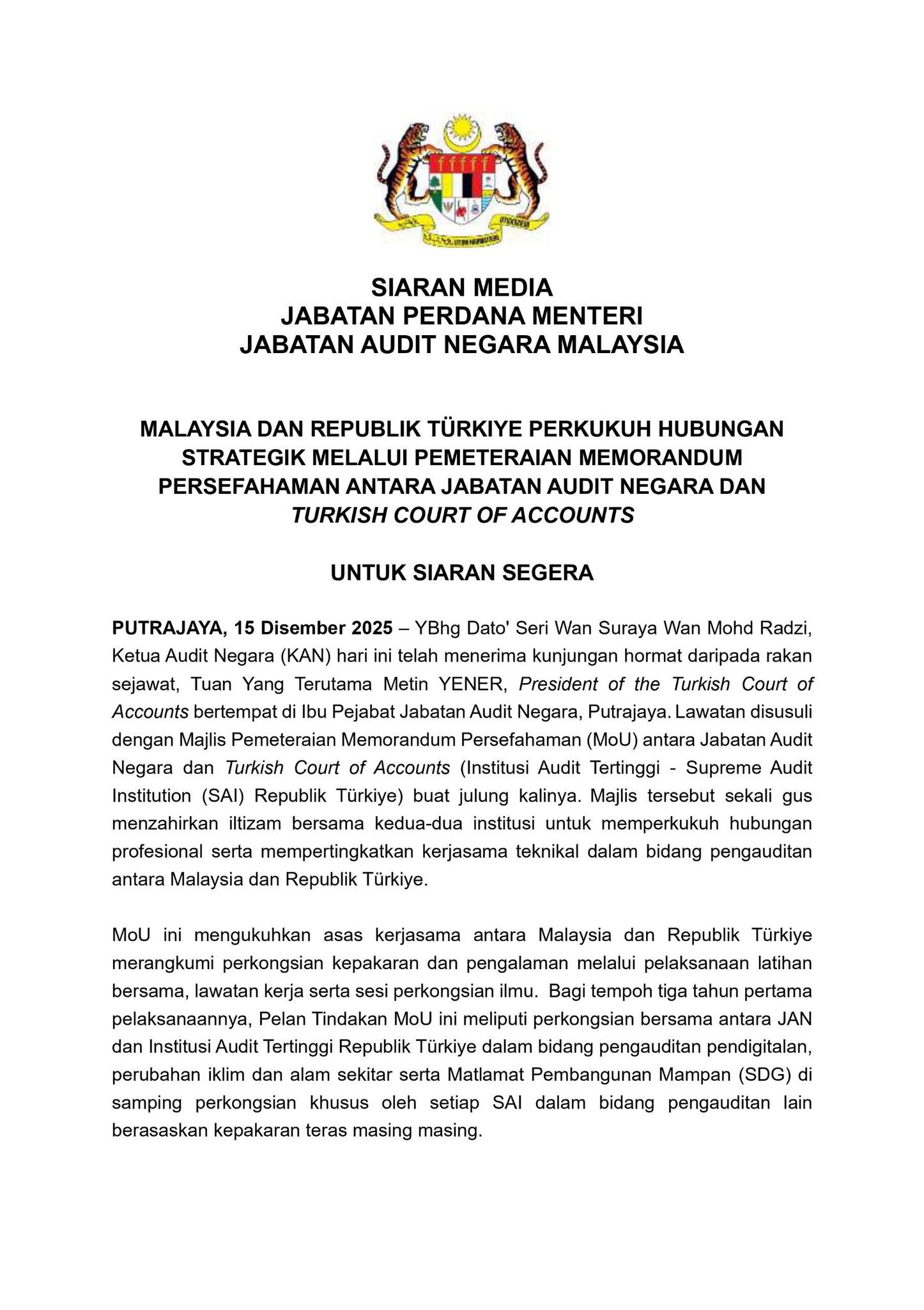 Siaran Media MOU JAN