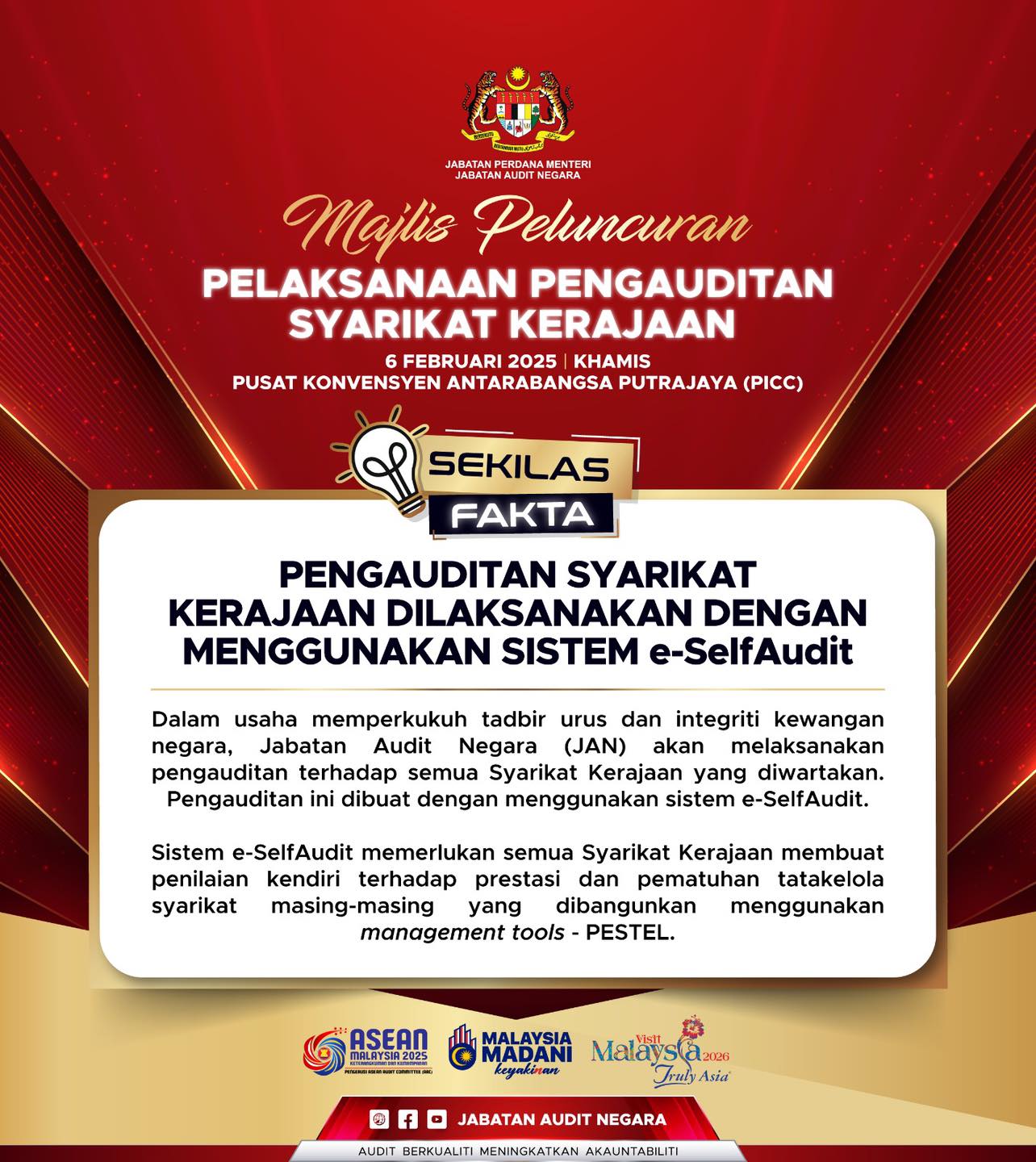 SEKILAS FAKTA PENGAUDITAN SYARIKAT KERAJAAN DILAKSANAKAN DENGAN MENGGUNAKAN SISTEM e SelfAudit