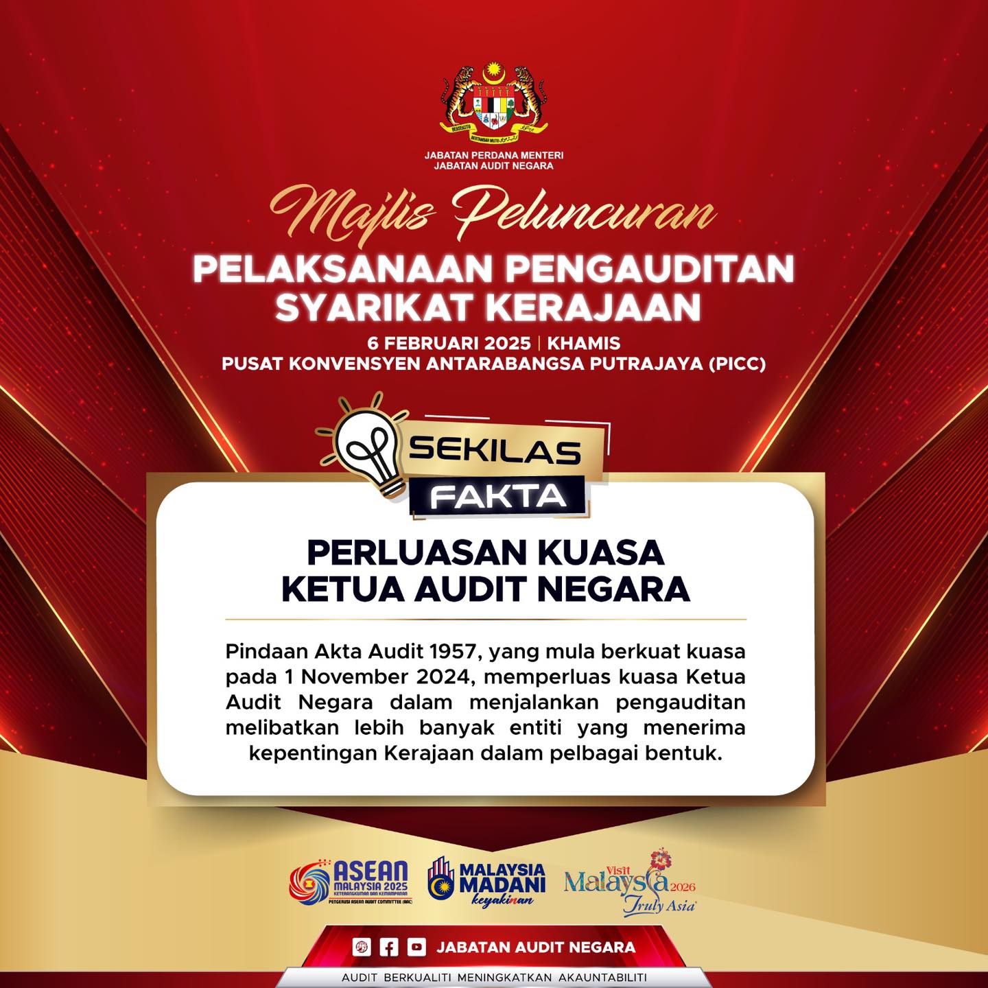 SEKILAS FAKTA PERLUASAN KUASA KETUA AUDIT NEGARA