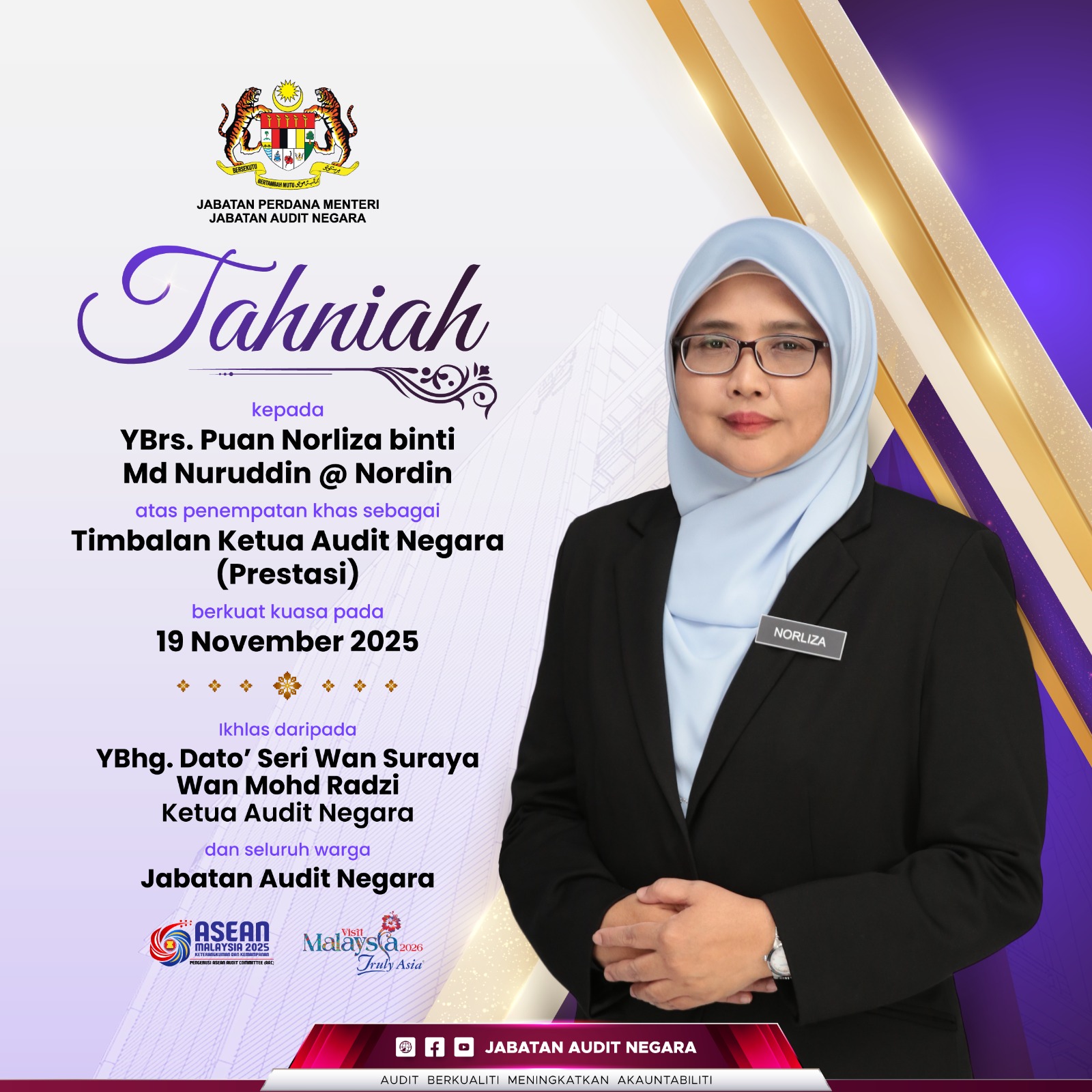 Timbalan Ketua Audit Negara (Prestasi)