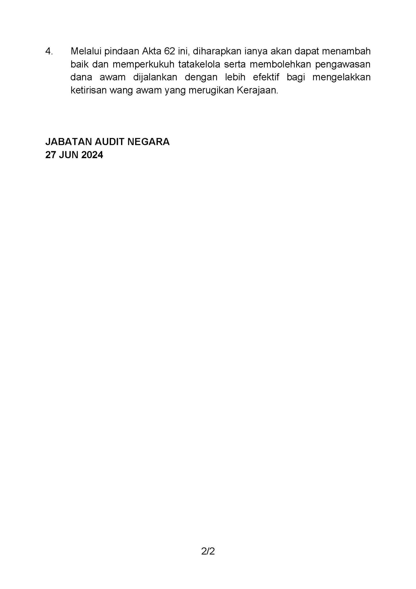 KM Bacaan Pertama RUU Page 1